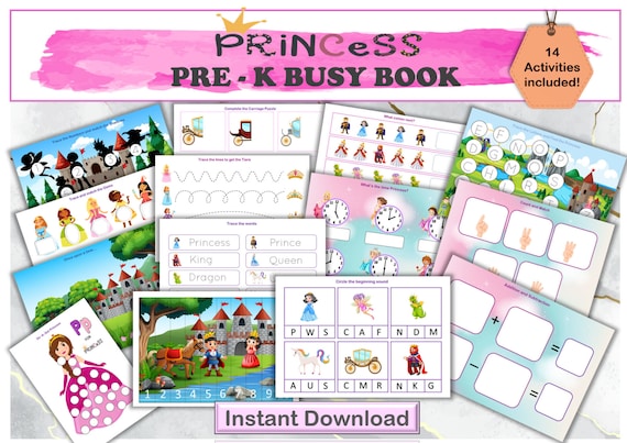 Preschool Busy book Princess themed busy book Learning