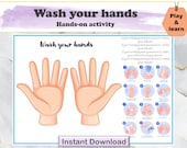 Preschool Busy Book Page, Wash Your Hands Activity, Preschool Learning Binder, Busy Book, Activity Worksheets, Homeschool Learning