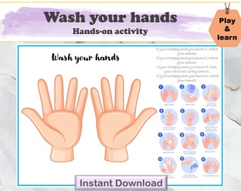 Preschool Busy Book Page, Wash Your Hands Activity, Preschool Learning Binder, Busy Book, Activity Worksheets, Homeschool Learning