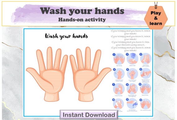 Preschool Busy Book Page, Wash Your Hands Activity, Preschool Learning Binder, Busy Book, Activity Worksheets, Homeschool Learning