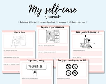 My selfcare - Journal | Self care journal | Self care kit | Self care planner | Self love planner | Self care printable | Self care template