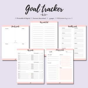 Goal Tracker Kit Goals Planner Goals Printable Goals - Etsy