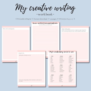 Creative writing - Workbook | Creative writing worksheet | Creative writing journal | Creative writing practice | Creative writing spread