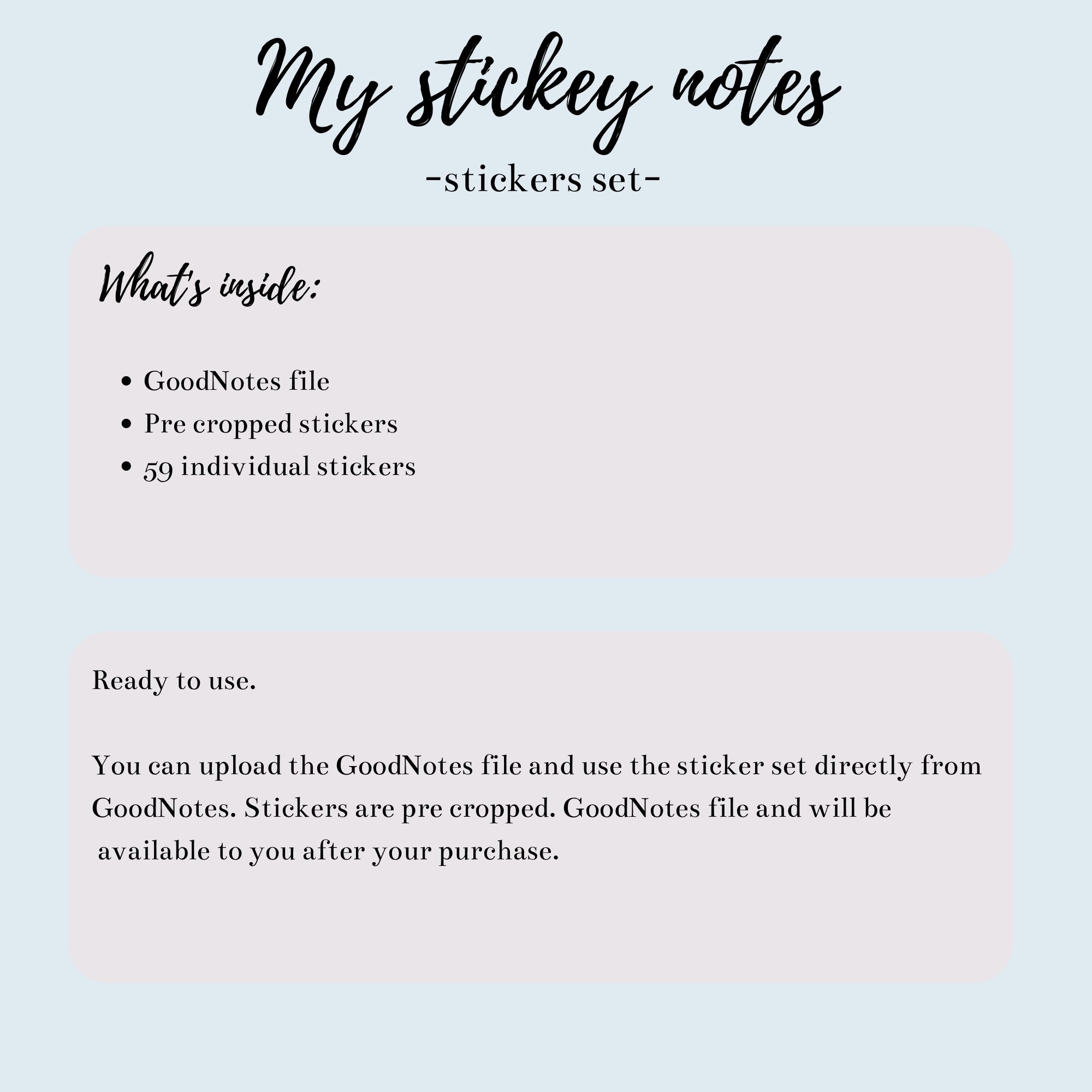 Pink Sticky Notes Sticker Set: Pre-cropped Planner Stickers (goodnotes ...