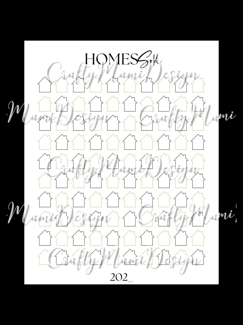 Sold Goal Chart Real Estate Homes Sold Goal Chart Printable | Realtor Sales Tracker ...
