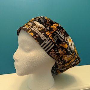 Steelers bouffant style scrub hat