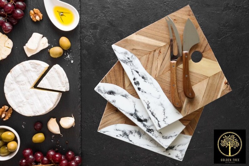 3 Resin Cheese Board Set both Sides Can Be Used Use as Etsy