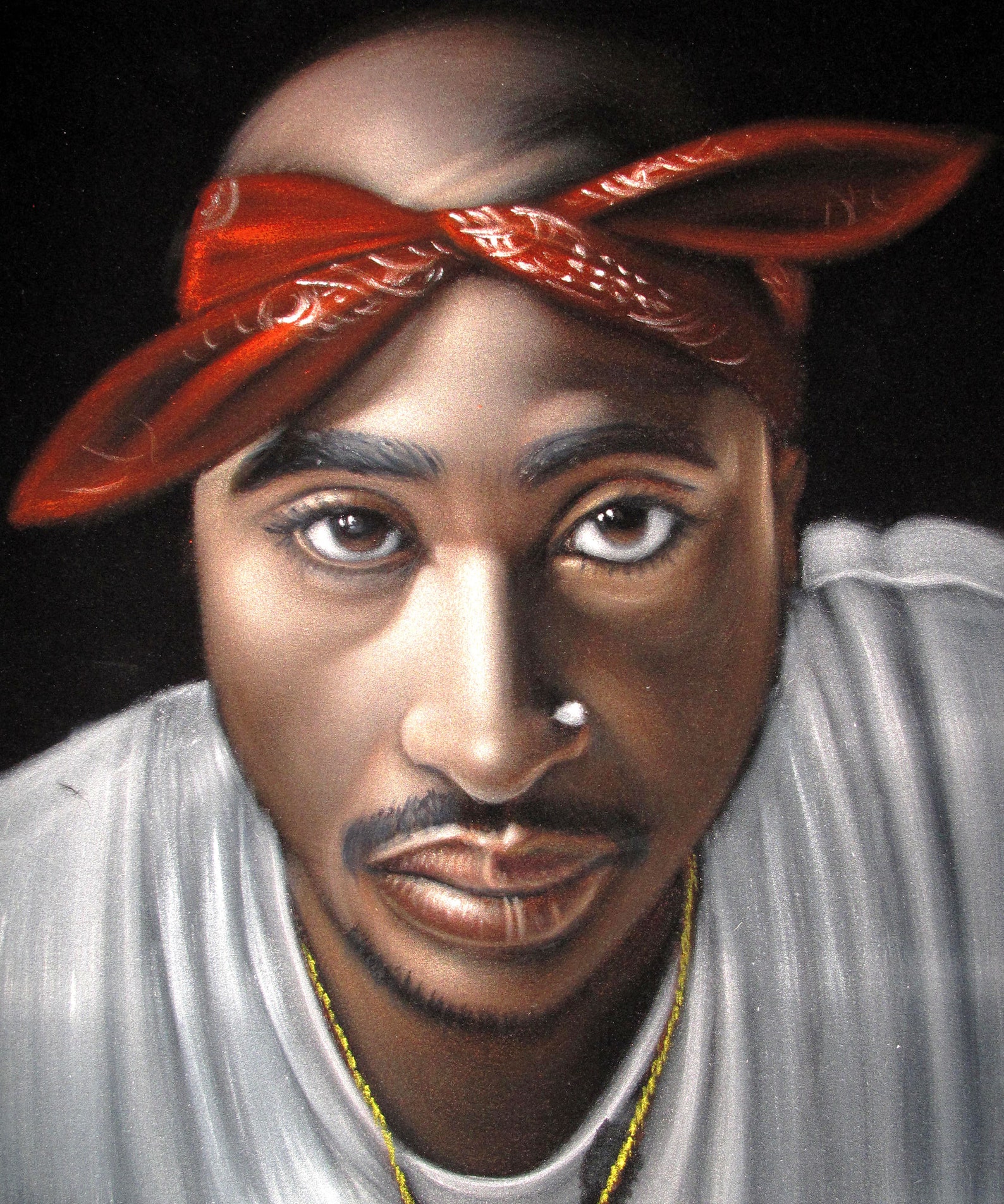 Tupac Shakur 2pac Portrait Original Oil Painting Black Velvet Etsy UK