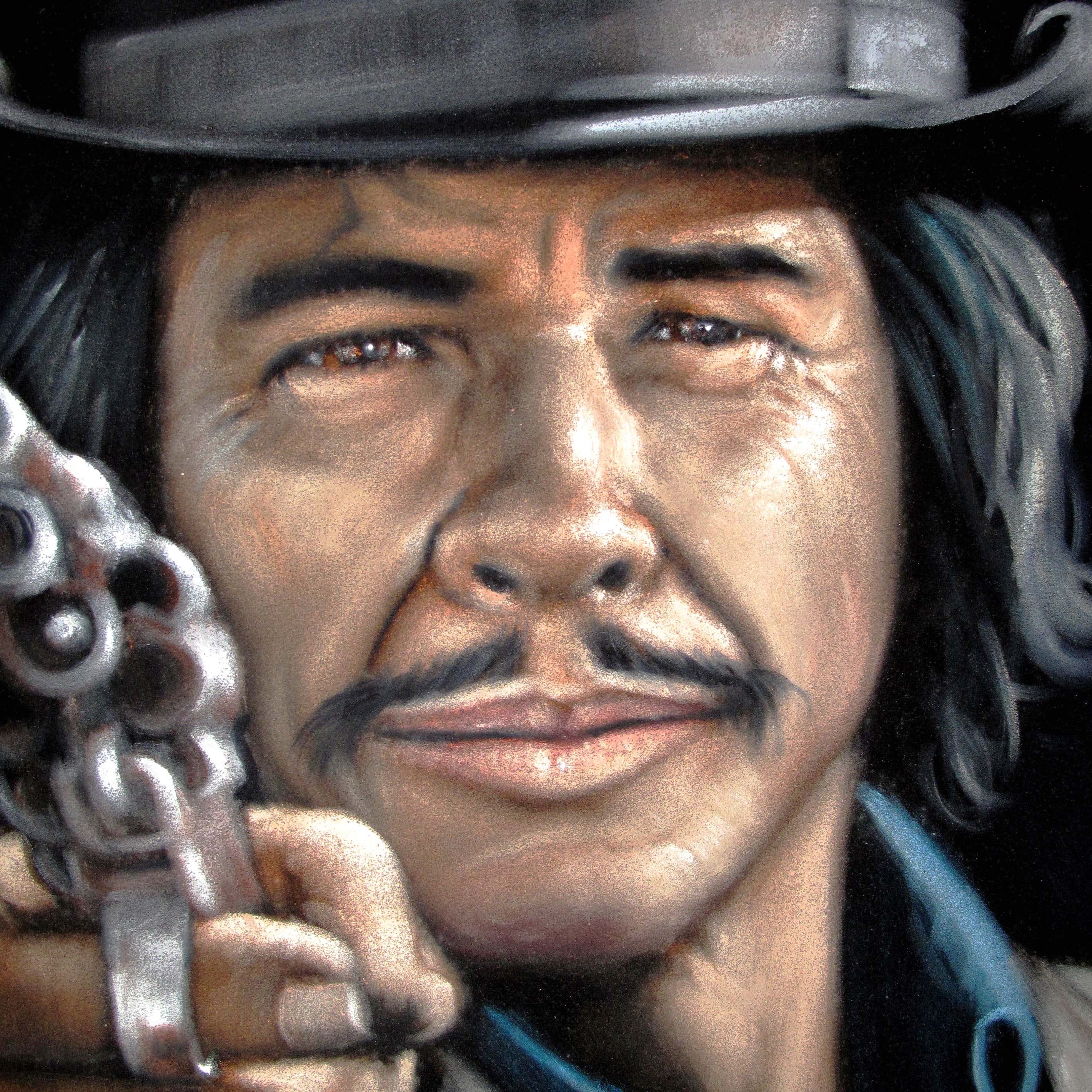 Charles Bronson Portrait Original Oil Painting on Black Etsy UK