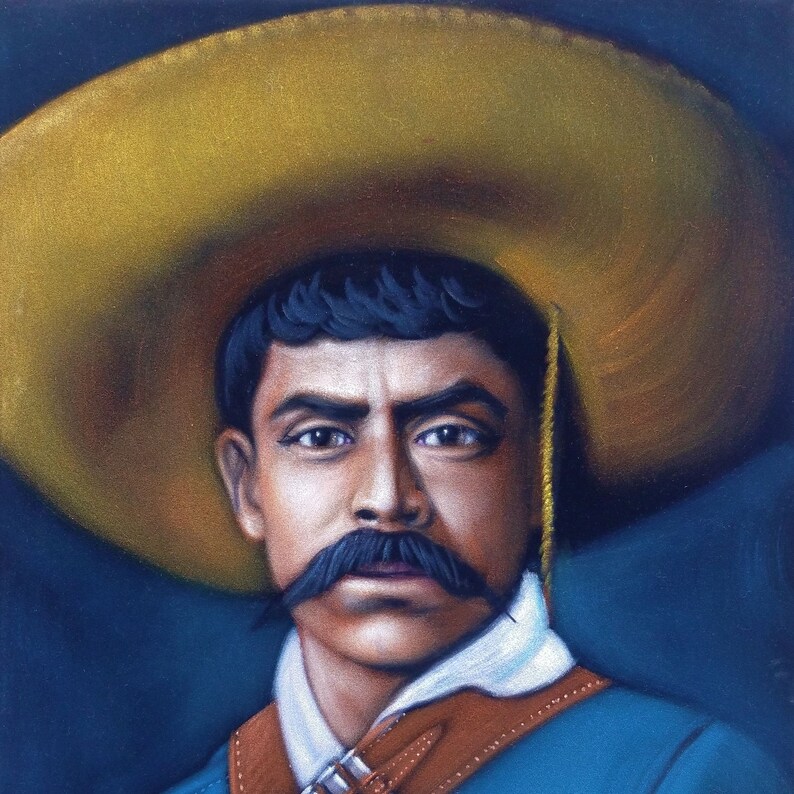 Emiliano Zapata portrait Mexican Revolutionary Original oil Etsy