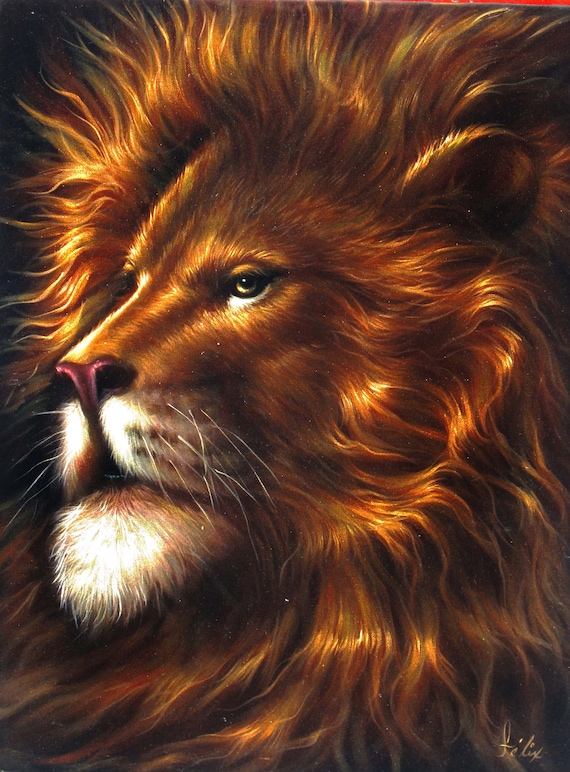 Lion, Aslan of Chronicles of Narnia, Original Oil Painting on