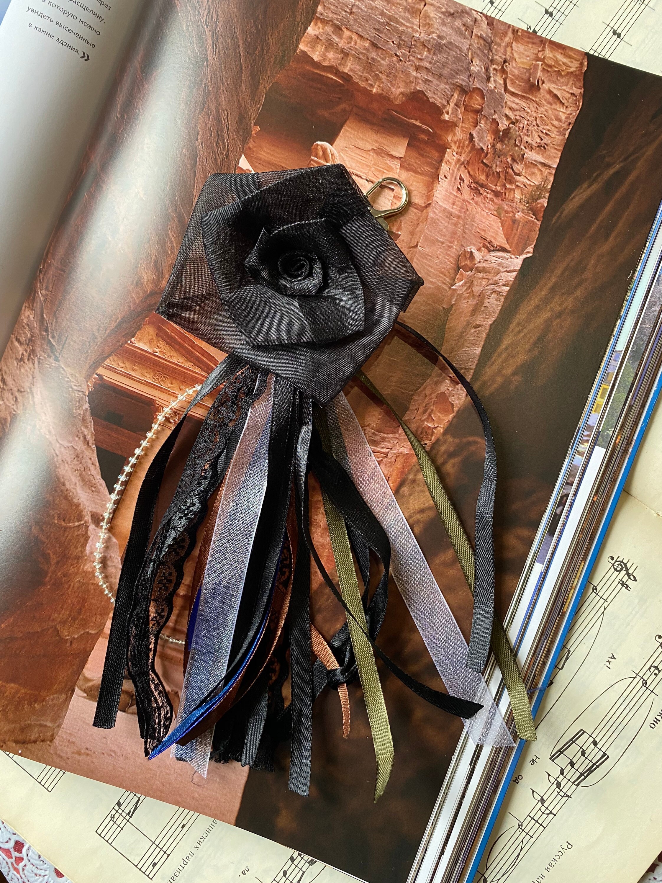 Black Ribbon Bags Charm Ribbon Zipper Pull Handmade Zipper Etsy UK