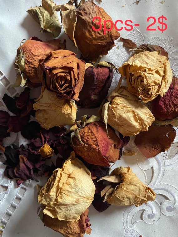 Dried Bouquet Pink Roses, Dried Eco Friendly Decor, Organic