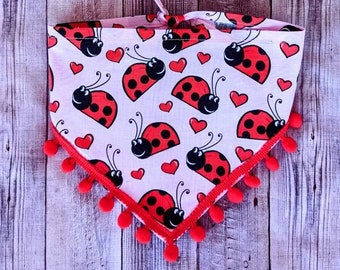 LADY BUG Dog Bandana,lady bug dog bandana,  dog bandana, Spring dog bandana, summer dog bandana, cute spring dog bandana, lady bug bandana