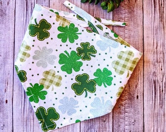 Scrunchie Shamrock Clovers St Patrick Dog Bandana Scrunchie Duo Tie On Dog Bandana Dublin