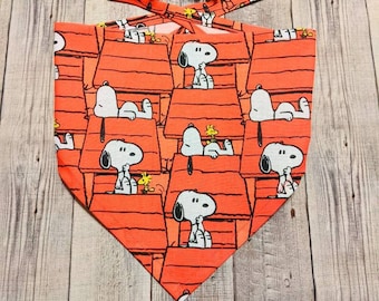 Snoopy Dog Bandana, Peanuts Character Print, Cotton Dog Scarf