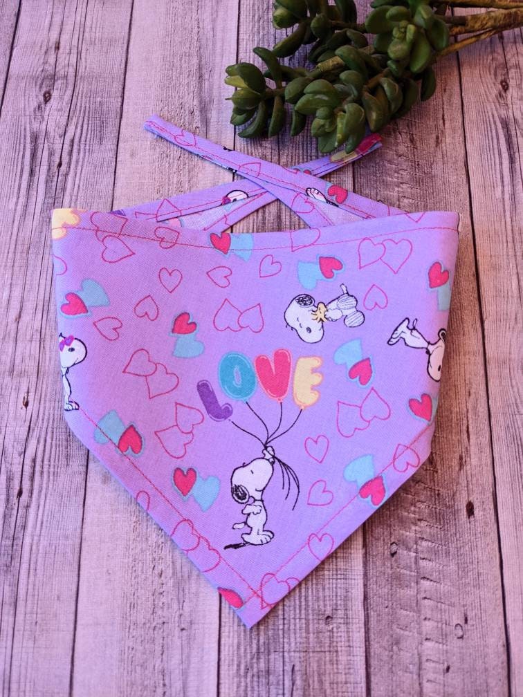 SNOOPY Valentine's Dog Bandana Love Snoopy Dog Bandana Etsy UK