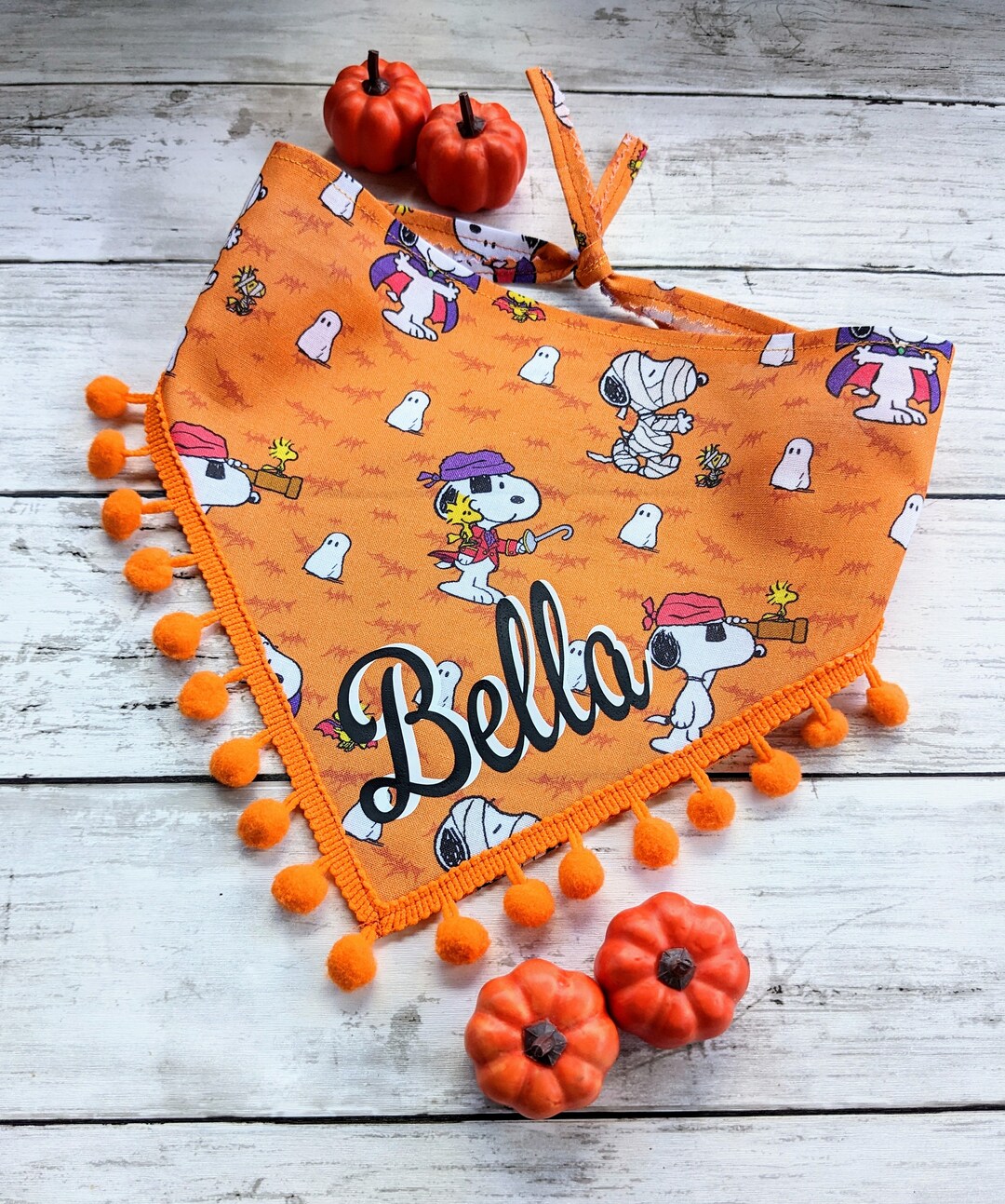 SNOOPY Dog Bandana, Halloween Dog Bandana, Pumpkin Dog Bandana, Fall