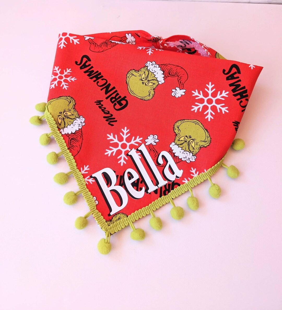 GRINCH Dog Bandana Christmas Dog Bandana Dog Bandana Etsy