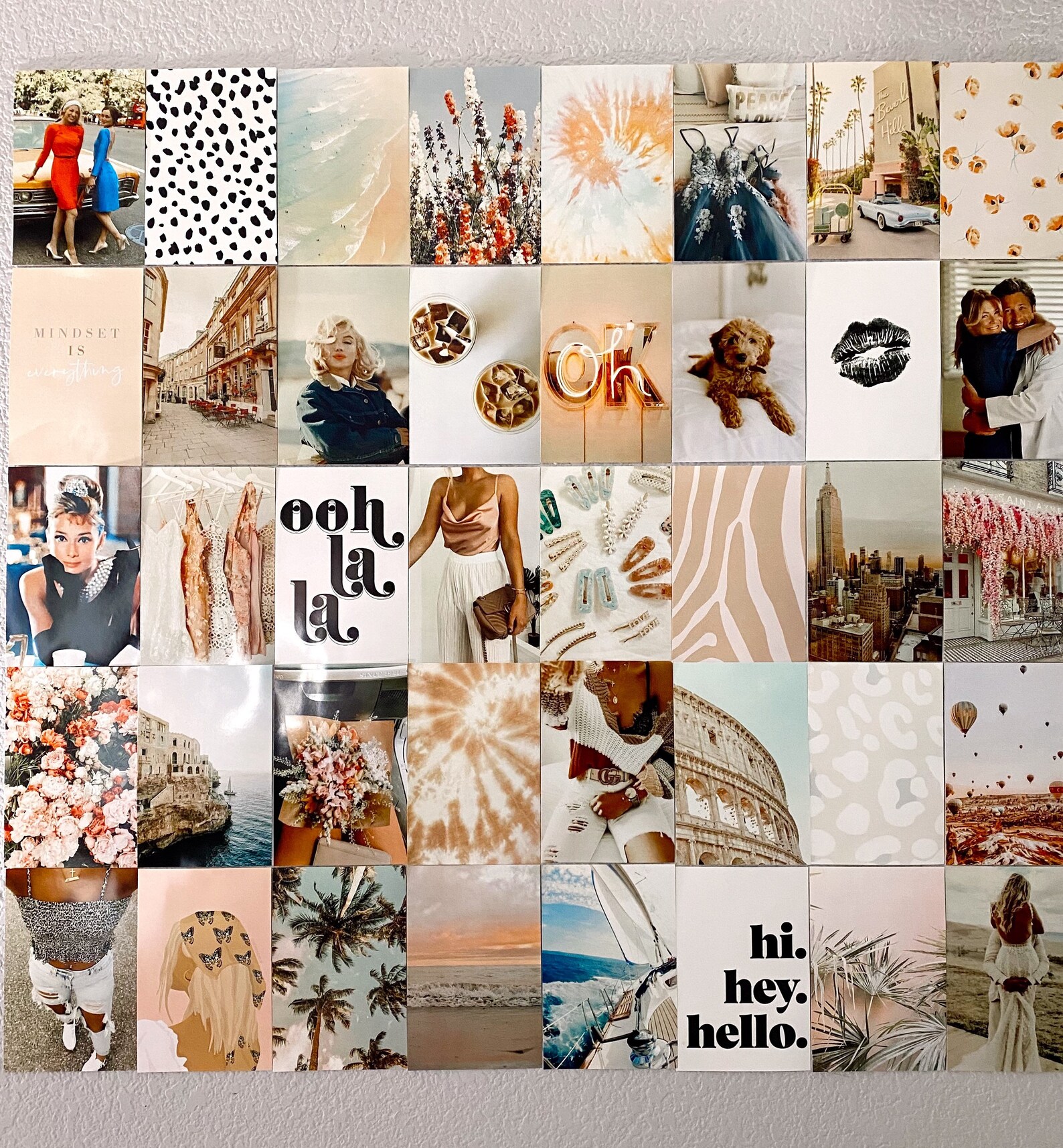 Vsco pink collage kit boho girly positive peach retro | Etsy