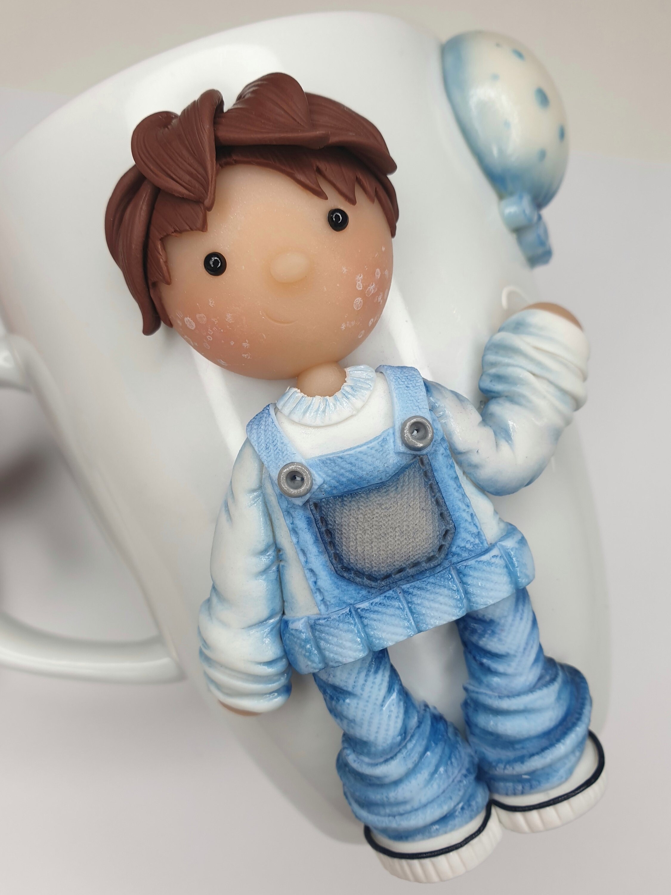 Boy on mug Decorated mug 3d mug Mug with decor Polymer | Etsy