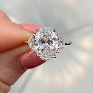 2.50 CT Oval Cut Ring | Moissanite Ring | Engagement Ring | Wedding Ring | 14KT Solid Yellow Gold Ring Video Available