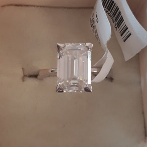 2.00 CT Emerald Cut Solitaire Ring | Near Colorless Moissanite Ring | Engagement Ring | Wedding Ring | 14KT Solid White Gold Ring