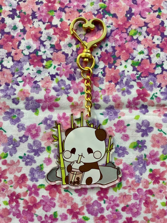 Cute Panda Boba Acrylic Keychain| Kawaii Panda Keychain | Boba Tea Keychain | Bubble Tea | Acrylic Keychain Design | Anime