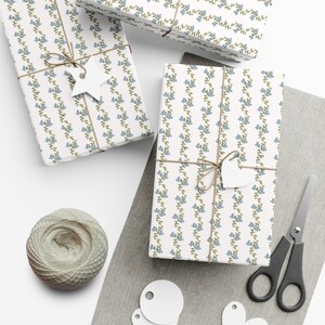 Carta da regalo botanica Trailing Florals - Fiori ad acquerello - Ecologica - Rotolo di carta da regalo primaverile - Natale - Modern Farmhouse