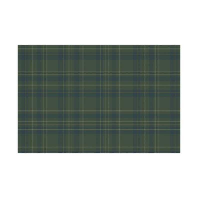 Rouleaux de papier cadeau écologique de Noël tartan écossais vert - oeuvres d'art originales - emballage cadeau simple sauge - nouvelle ferme moderne rustique image 8