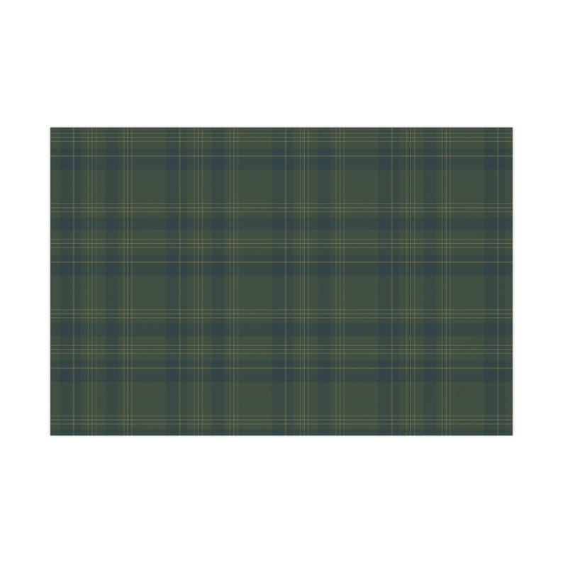 Rouleaux de papier cadeau écologique de Noël tartan écossais vert - oeuvres d'art originales - emballage cadeau simple sauge - nouvelle ferme moderne rustique image 10