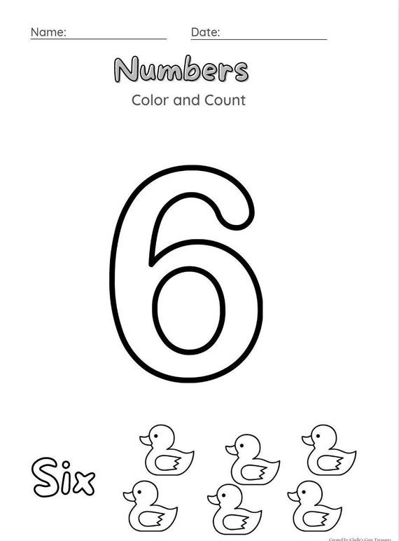 Printable Numbers Coloring Pages Children PDF Download | Etsy