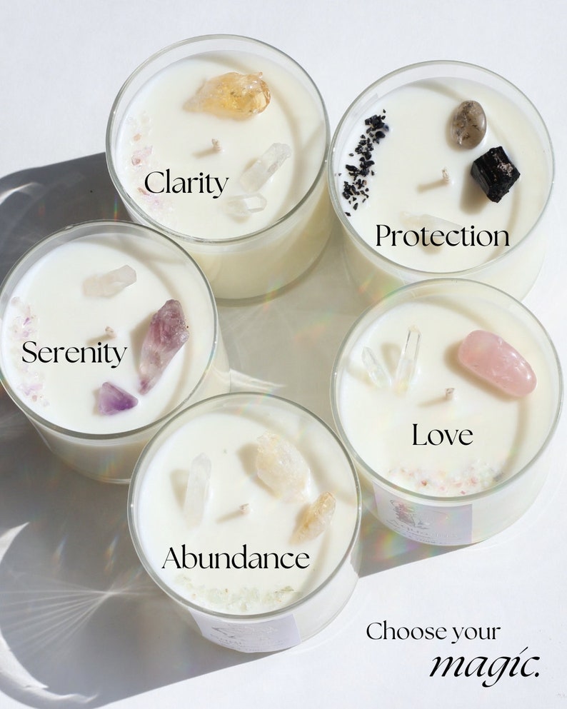 Iridescent Scorpio Candle with Healing Crystals for Manifestation // Zodiac Candle image 3