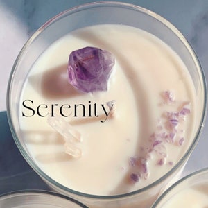 Iridescent Scorpio Candle with Healing Crystals for Manifestation // Zodiac Candle Serenity