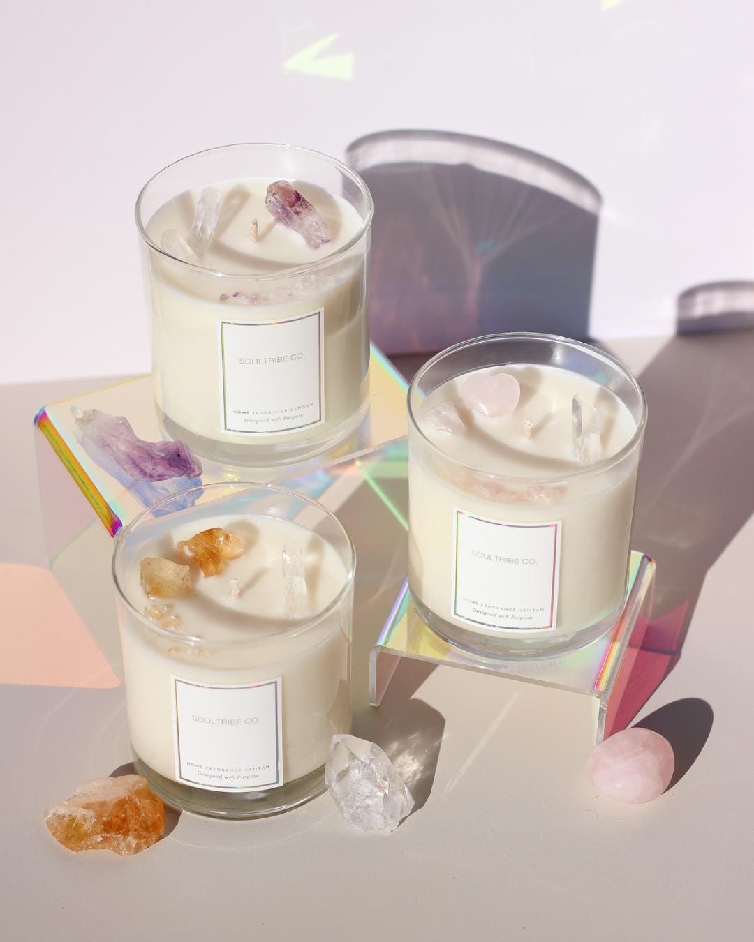 Custom Crystal Candle Gift: Choose Scent, Crystal & Label - Etsy
