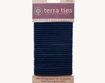 Best Biodegradable Hair Ties Plastic Free Organic Cotton Zero Waste Natural Rubber Elastic Sustainable Gentle on hair accessories. Original