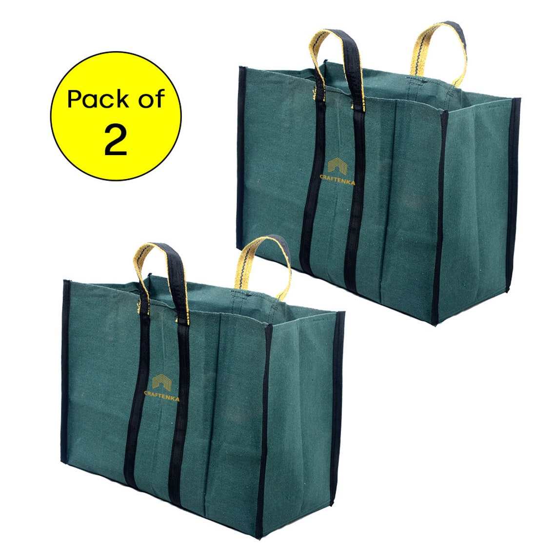 Handmade shopping canvas grocery bag Plain02 Set of 2 Etsy