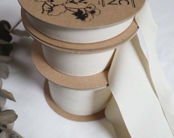 Organic cotton ribbon 9, 12, 15, 18, 30, 50 and 75mm, Fabric label to print logo, *Sold by the meter*