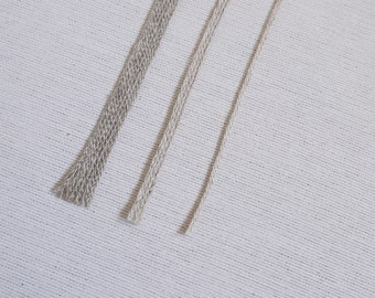 Cordón plano 100% Lino, Cuerda de lino natural en 2mm y 3mm, Joyería de cuerda, Pulsera de cuerda, Cuerda de lino natural, Cuerda de lino