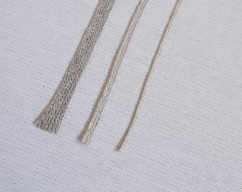 Flache Kordel aus 100 % Leinen, natürliches Leinenseil in 2 mm und 3 mm, Seilschmuck, Seilarmband, natürliches Leinenseil, Leinenschnur