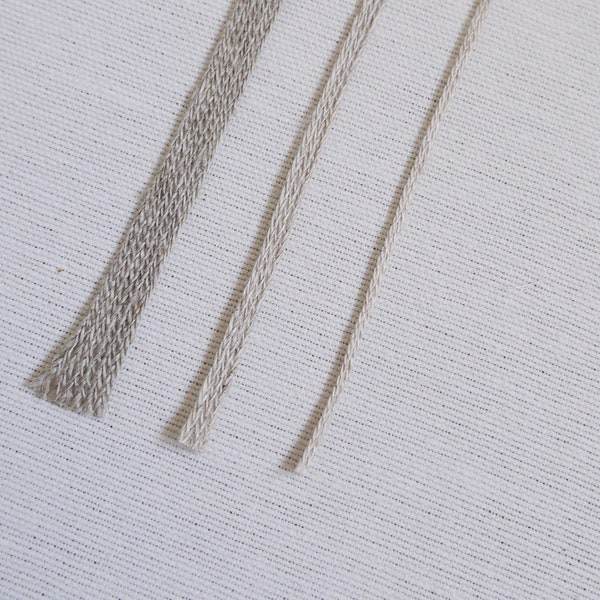 Flat cord 100% Linen, Natural linen rope in 2mm and 3mm, Rope jewelry, Rope bracelet, Natural linen rope, Linen string