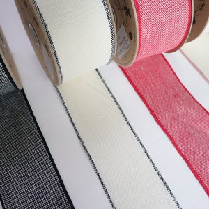 100% Linen Ribbon 50mm, Striped Ribbon, Wedding Decoration Ribbon, Embroidery Ribbon, *sold per meter*
