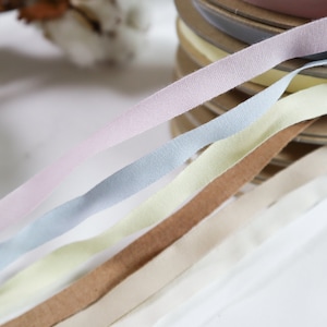 Organic cotton ribbon 12mm soft, For sewing, Baby clothing, *sold by the meter*