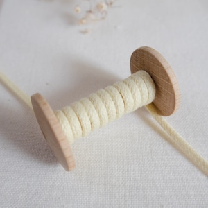 Organic cotton round rope 4mm Yellow, Rope, Cord, Organic cotton cord, For sewing, Baby clothing, *sold by the meter*
