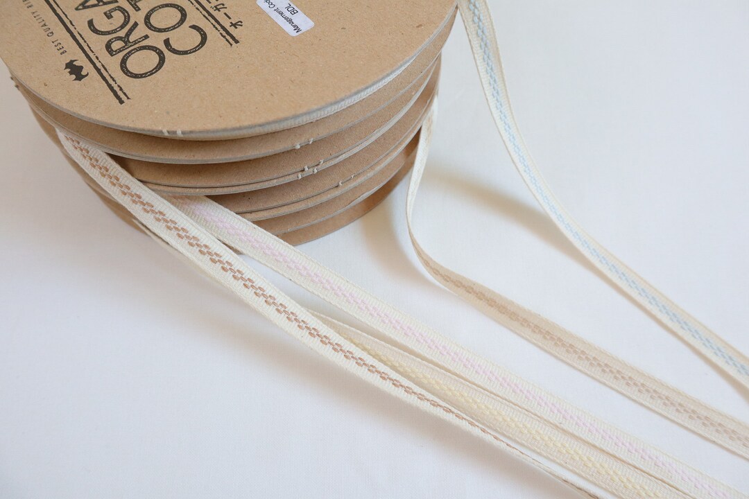 Organic Mesh Pattern Ribbon 8mm Organic Cotton Ribbon With Pattern - Etsy