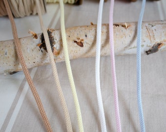 Organic cotton round rope 3 and 5mm, Rope, Cord, Organic cotton cord, *Sold by the meter*