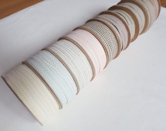 100% Linen ribbon with 8mm stitching