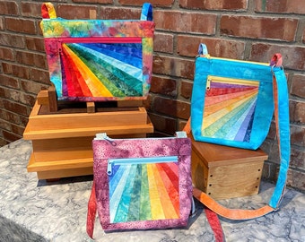 PDF Pattern: Julicita Rainbow Crossbody Bag in 3 shapes & sizes