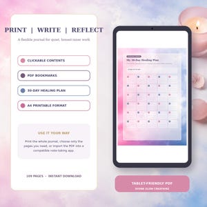 Shadow Work & Inner-Child Healing Journal 109-Page Guided Self-Reflection Workbook (Fillable PDF)
