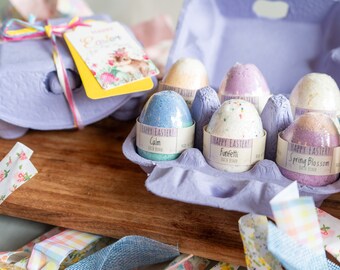 Easter Egg Bath Bomb Set | Organic Egg Bath Bombs in Egg Carton | Easter Gift for Kids | Easter Basket Filler Gift | Easter Gift for Teen